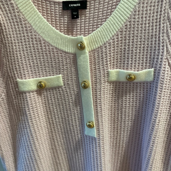 EXPRESS pink mini dress with gold Buttons - Picture 5 of 6